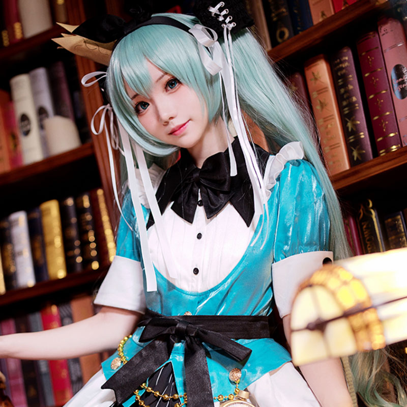 Vocaloid Hatsune Miku Alice Miku Loita Blue Dress Cosplay Costume