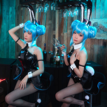 Vocaloid Hatsune Miku Black Bunny Girl Black Rabbit Halloween Cosplay Kostüm