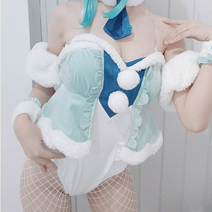 Vocaloid Hatsune Miku White Bunny Girl White Rabbit Cosplay Costume