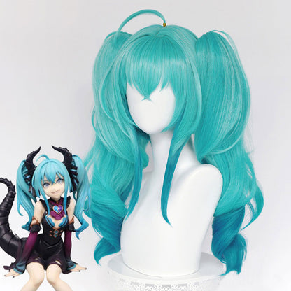 Vocaloid Little Devil Hatsune Miku Halloween Blue Green Cosplay Wig