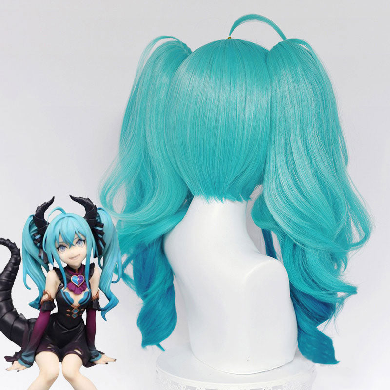 Vocaloid Little Devil Hatsune Miku Halloween Blue Green Cosplay Wig